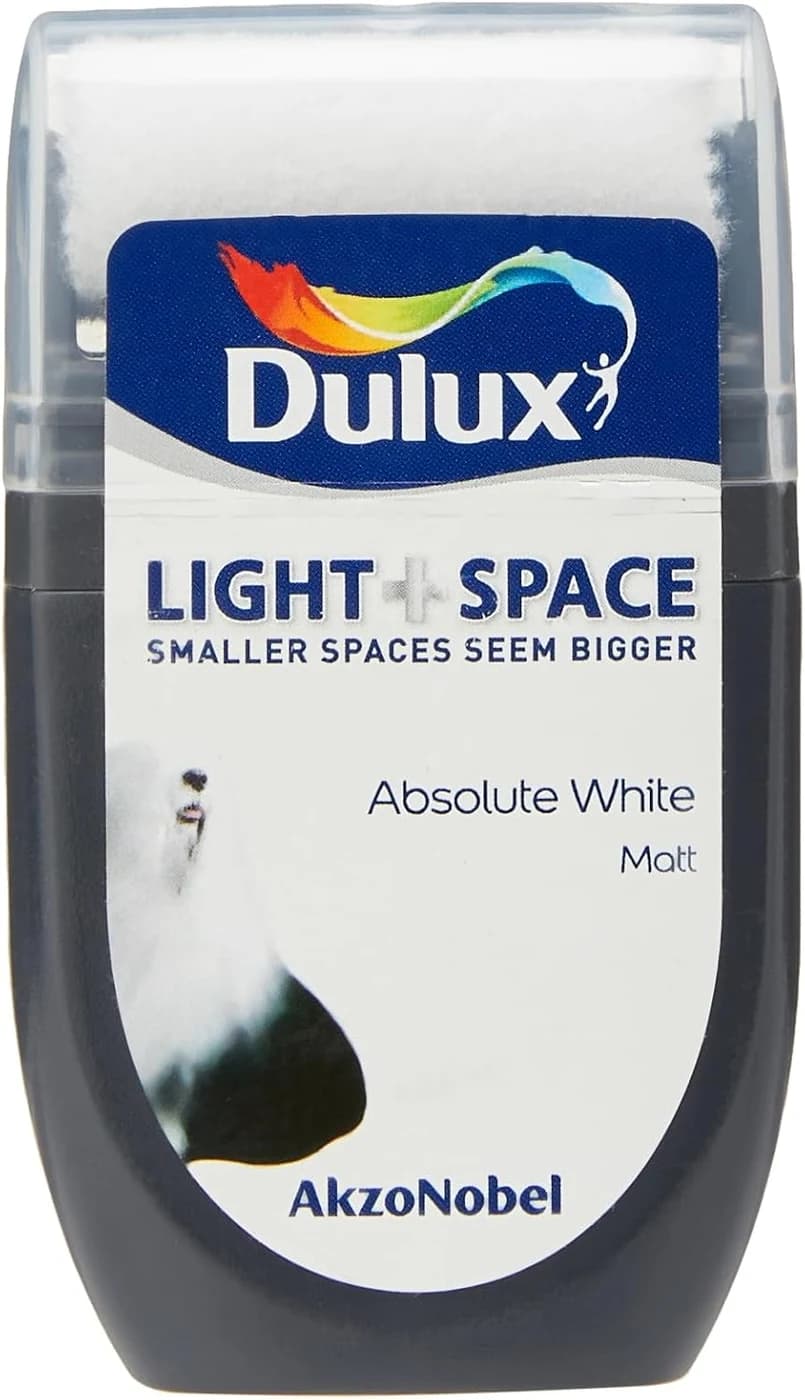 Dulux Light & Space Colour Tester, Absolute White, Matt, 30 ml