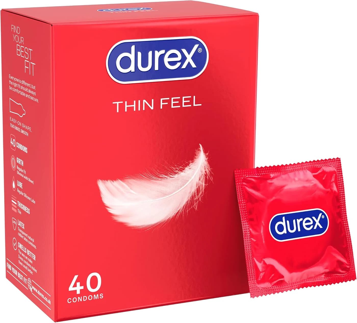 Durex Thin Feel Regular Condoms 40 pack