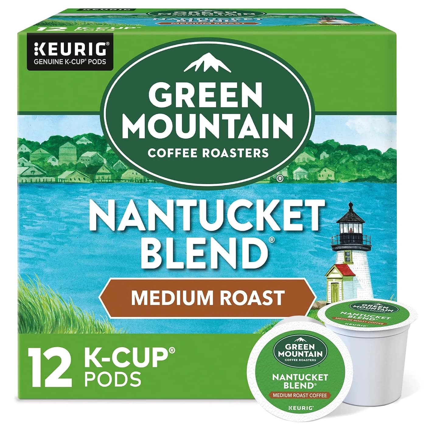 Green Mountain Coffee Roasters Nantucket Blend Medium Roast, 12 Coffee Pods