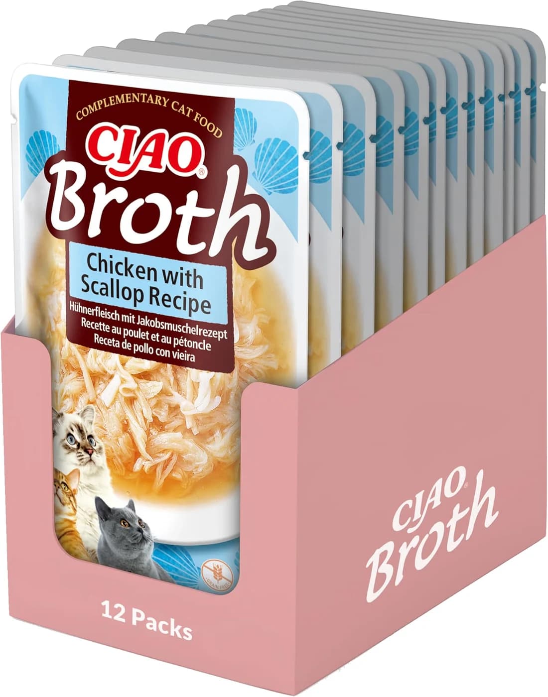 INABA Ciao Broth, Chicken & Scallop, 40 g x 12 Pack