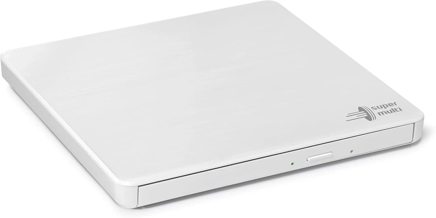 LG GP60 Slim External DVD Drive - White