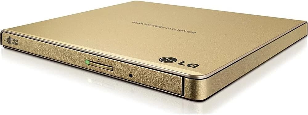LG GP65NB60 Ultra Slim External DVD Drive with M-DISC Support - Gold