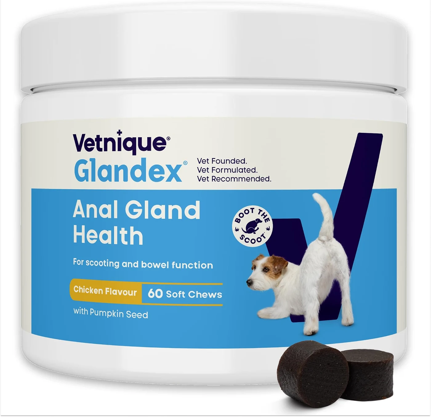 Vetnique Glandex Anal Gland Health, Chicken Flavour, 60 Soft Chews